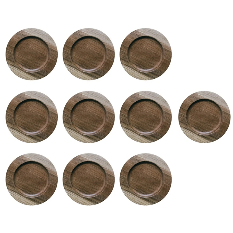 

Ins European-Style Wooden Simple Coffee Mug Acacia Wood Insulated Coaster Cup Holder Snack Plate(10Pcs)