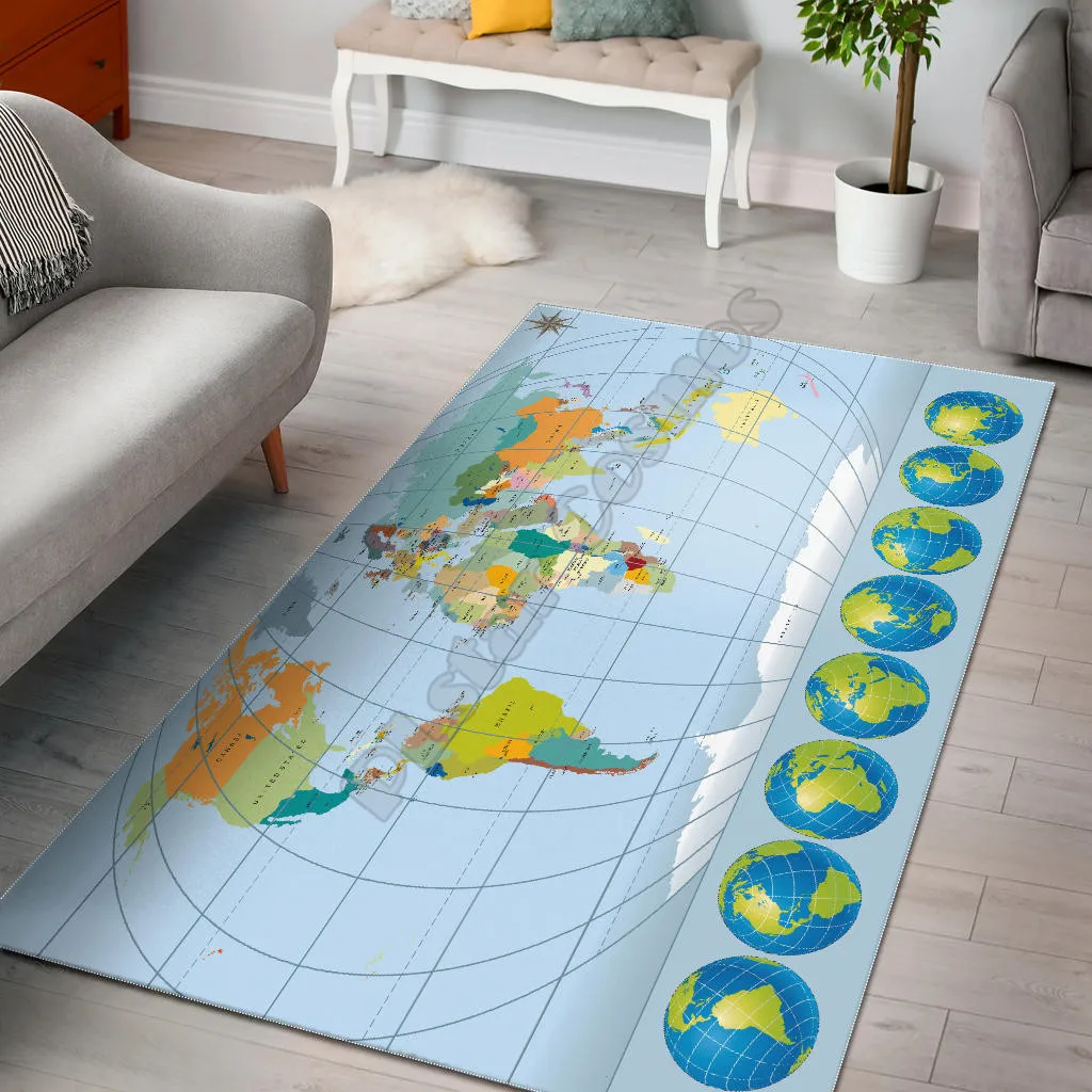

Ковер с 3D рисунком карты мира, географии, коврик для гостиной, фланелевый нескользящий напольный ковер для спальни с принтом