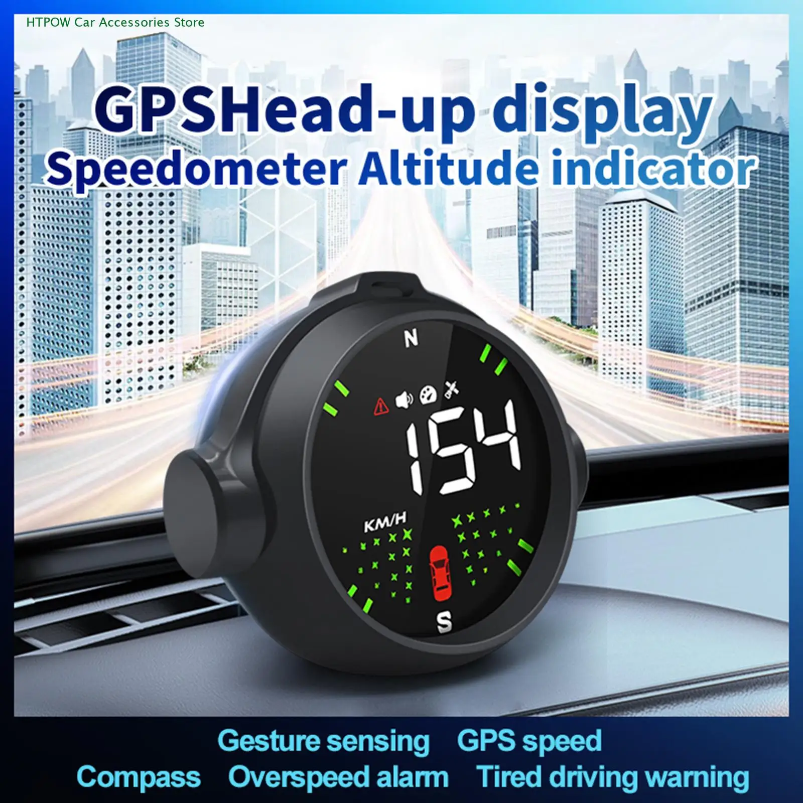 

GPS Speedometer Car HUD Head-up Display Infrared Sensor Speed Indicator HD LCD Screen Light-sensitive Adjustment for All Cars