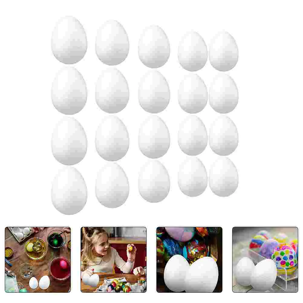 

20 шт. пасхальные игрушки в виде яиц, поделки в виде рождественской елки для детей, шары, украшения, пенопластовые принадлежности, белые