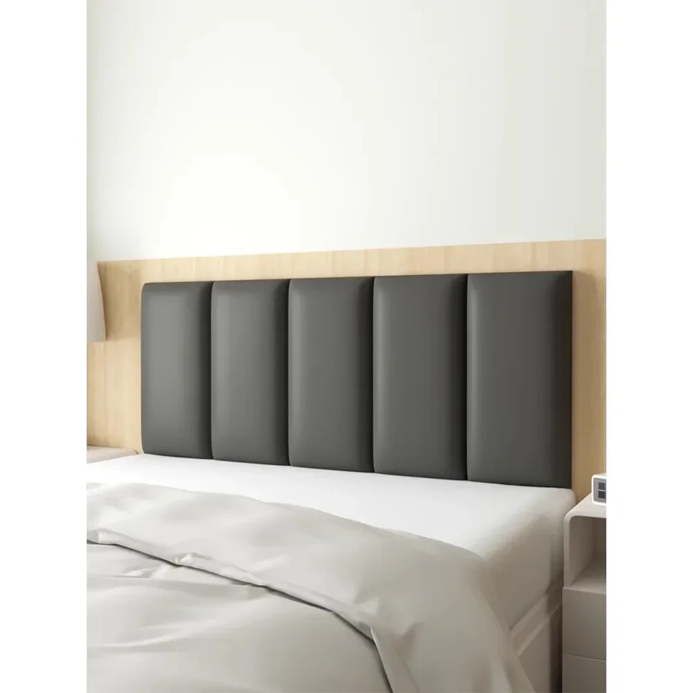 Hotel Bedside Upholstered Backrest Leather Anti-collision Cushion Wall Panel Self-adhesive Bed Headboard Bedroom Furniture Mural