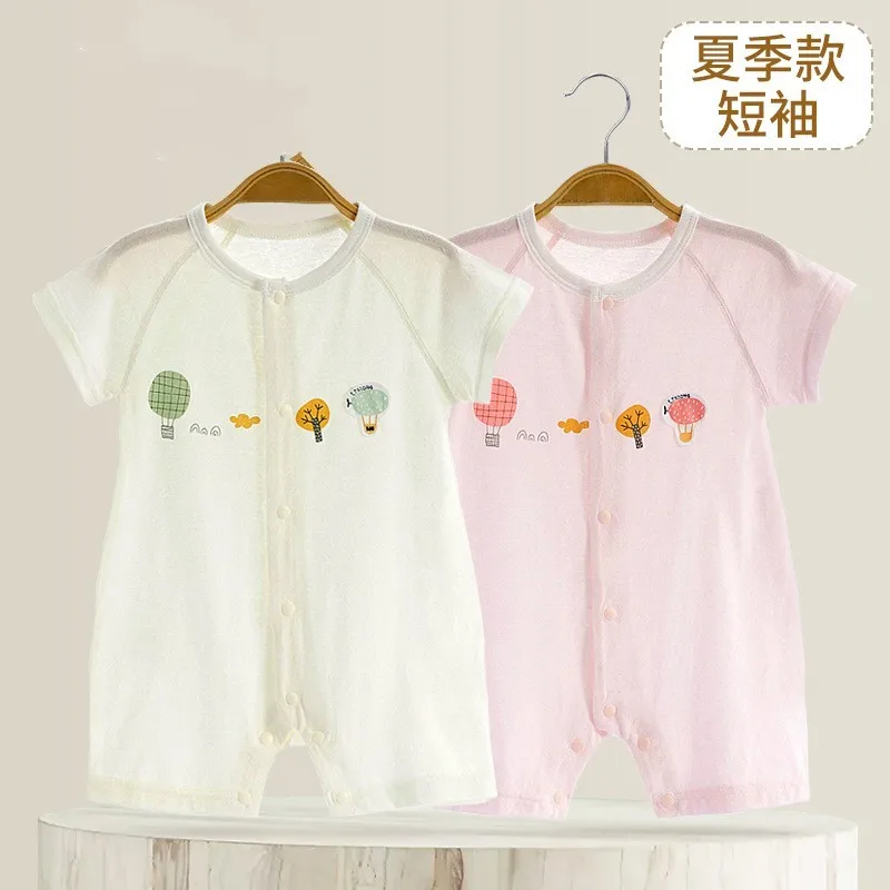 

Jenny&Dave 2023 summer baby short-sleeved thin one-piece romper breathable air conditioning clothes baby climbing clothes pajama