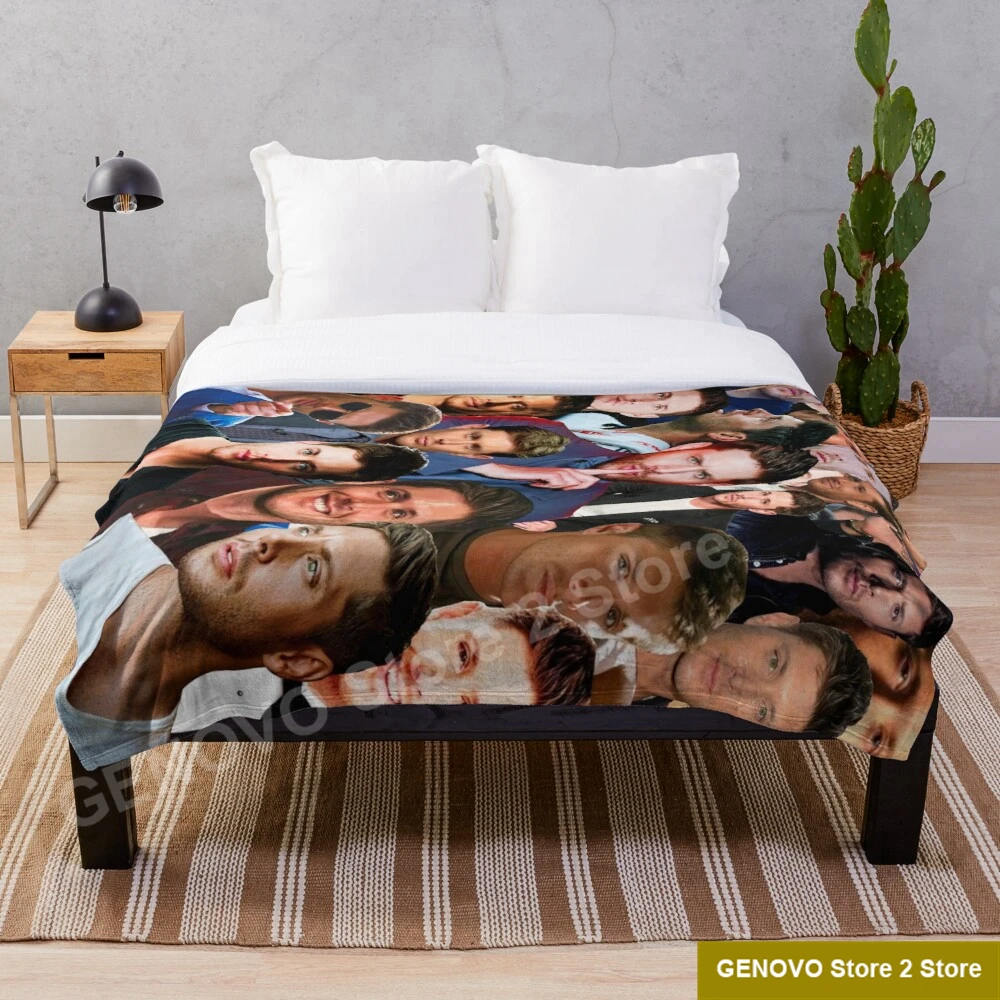 

2021 new characters Photo Collage Blanket Print on Demand Decorative Sherpa Blankets for Sofa bed Gift