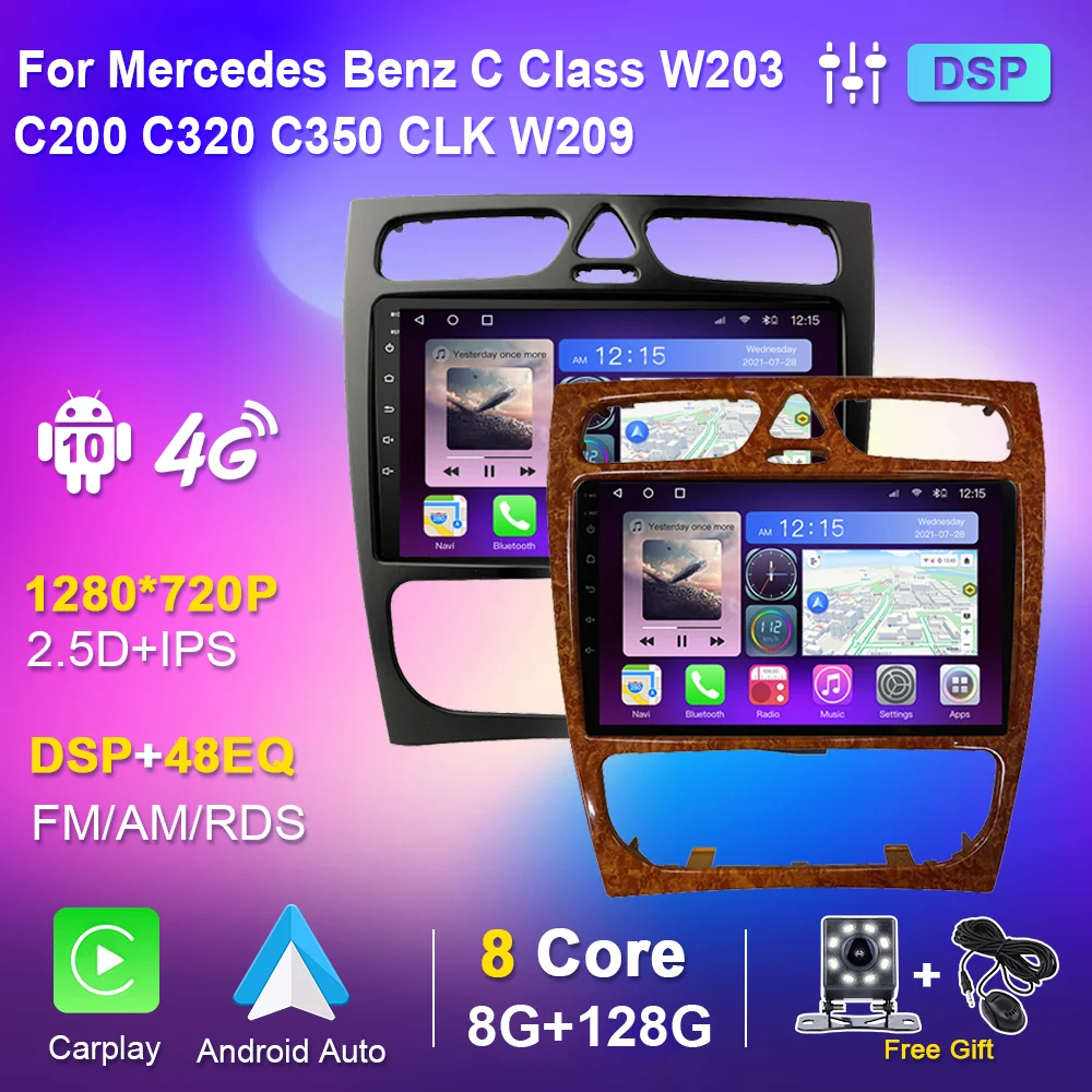 $113.93 Car Radio for Mercedes Benz C-Class W203 C200 C320 C350 CLK W209 2002-2005 Multimedia Video Player Navigation GPS No 2 Din 2din