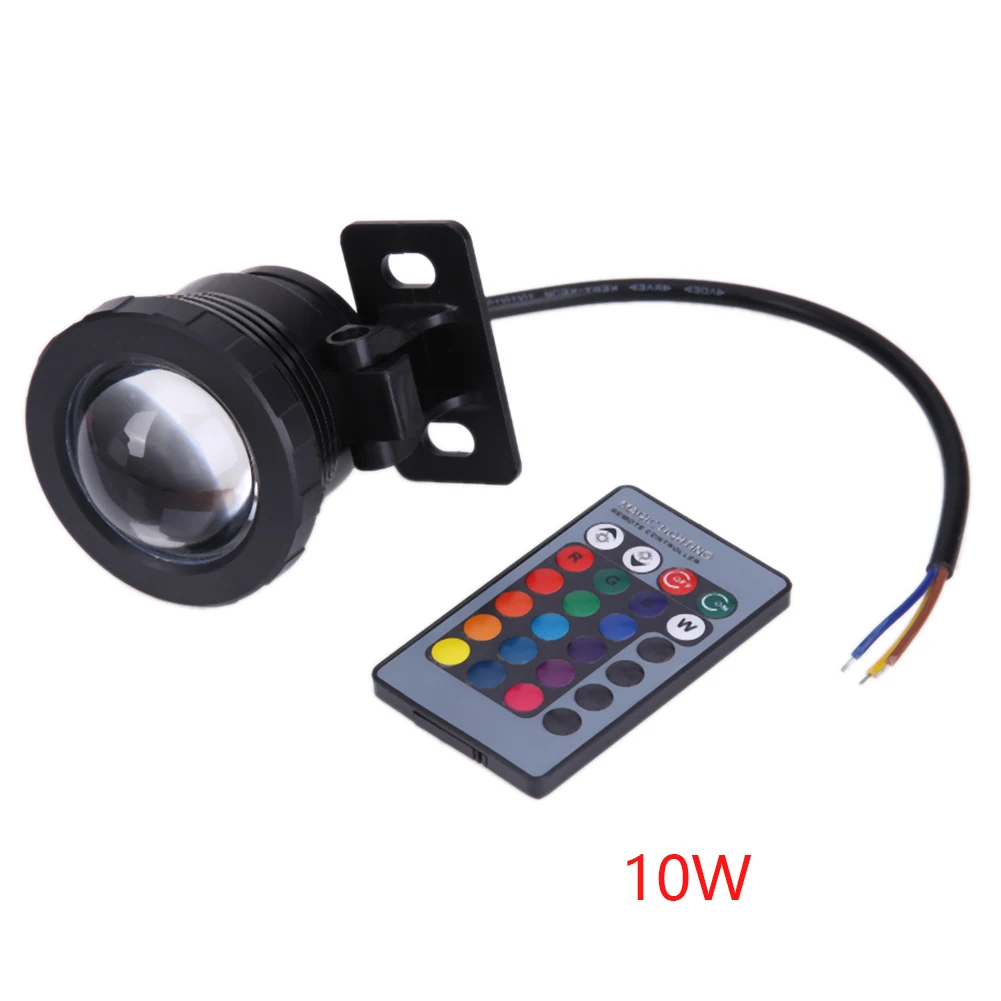 

10W Aquarium Underwater Light RGB UV Pool Waterproof Remote Control Pond IP65 Waterproof Lamp