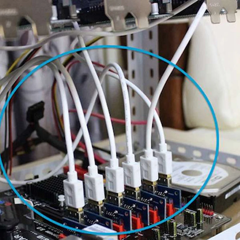 8X VER009S Plus PCIE Райзер-карта Ver 009S Sata 15 Pin to 6 Express 1X 4X 16X адаптер-удлинитель Майнер |