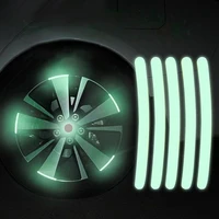 22pcs car reflective wheel hub stickers decals safety luminous stripe auto tire rim sticker for universal car