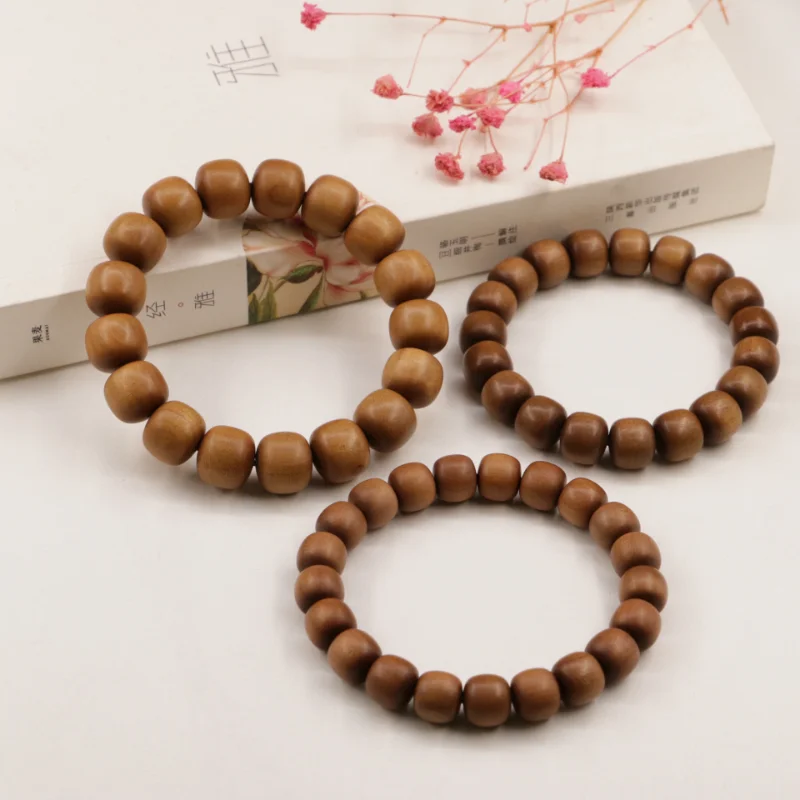 

Chinese style old sandalwood single ring hand-string wood solid wood beads men and women's plain beads personalized holiday gift