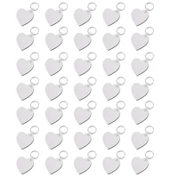 35pcs heart blank board keyring keychain printing keyrings diy sublimation key chains accessoriesdouble sided