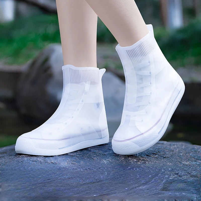 New Women Silicone Rain Shoes Covers Waterproof Shoes Protectors Unisex Rain Boots For Indoor Outdoor Rainy Days