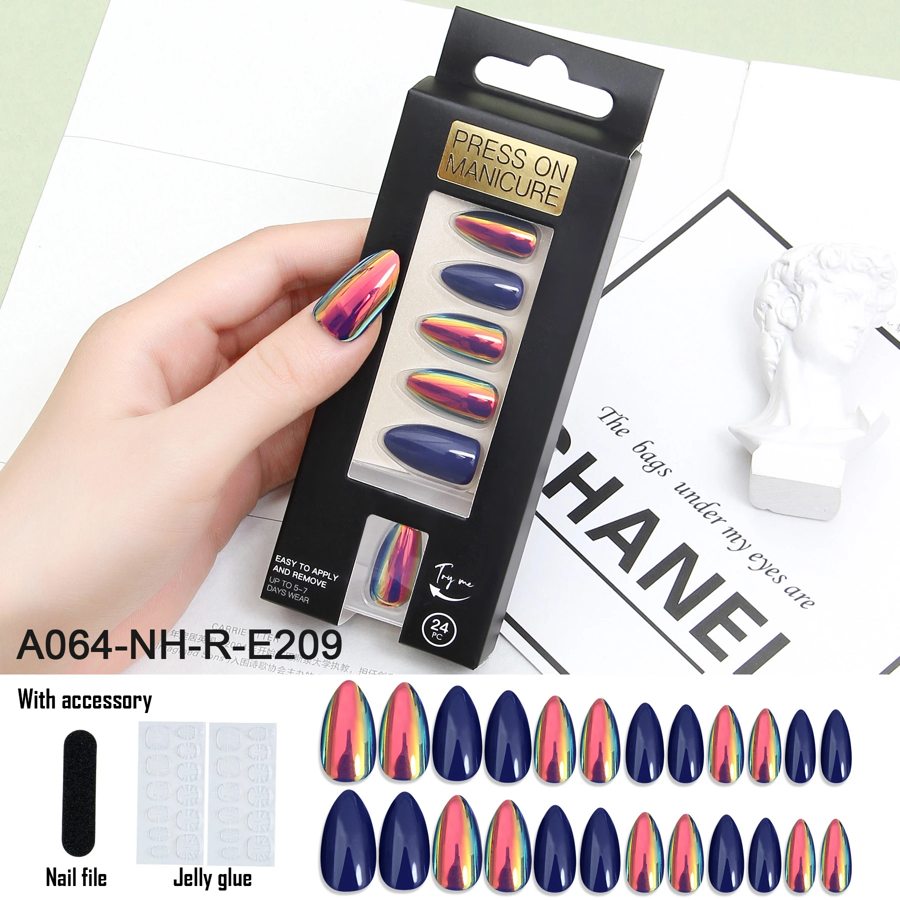 24 шт./упаковка акриловые наклейки для наращивания ногтей