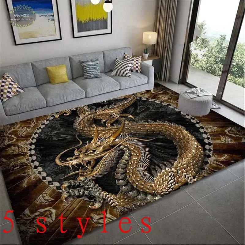 

Dragon With Rose Skull Carpet Rug 3D Printing Creative Door Large Mat Bathmat For Living Room Bedroom Entrance Dropshipping