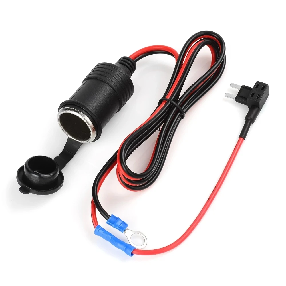 

Розетка для автомобильного прикуривателя поворотный предохранитель и клемма типа O, провод длиной 1 метр с водонепроницаемым адаптером