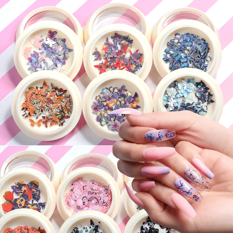 

3D Nail Art Stickers Simulation Dried Flowers Rose Christmas Nail Sequins DIY Nails Decorations Kawaii Accessories