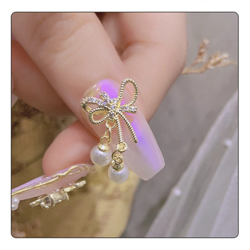 1 шт. 3D банты для ногтевого дизайна бабочки девочек цветы формы циркониевые