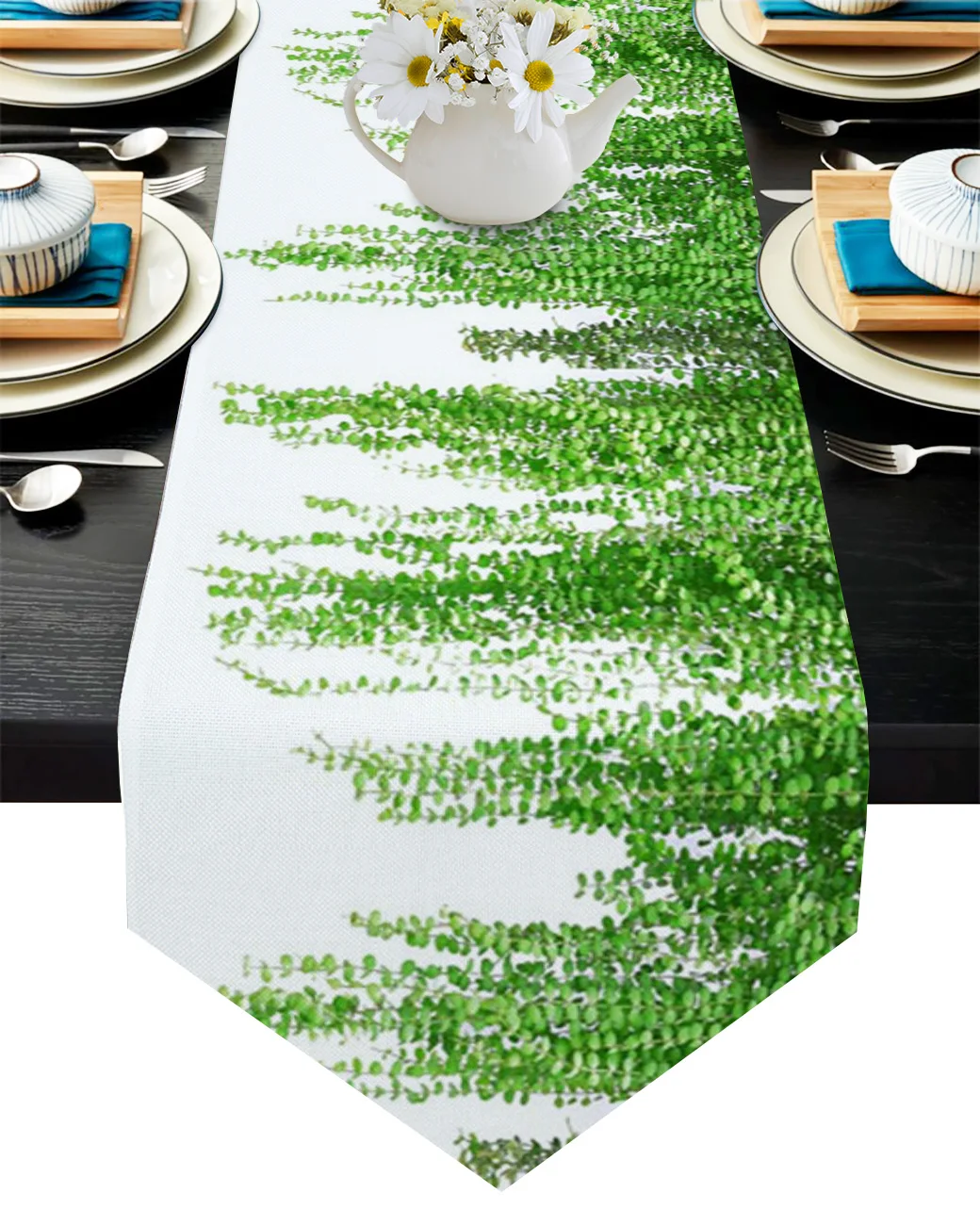 

Rattan Dense Green Coffee Table Decor Tablecloth Wedding Decoration Dinning Table Decoration Table Runner