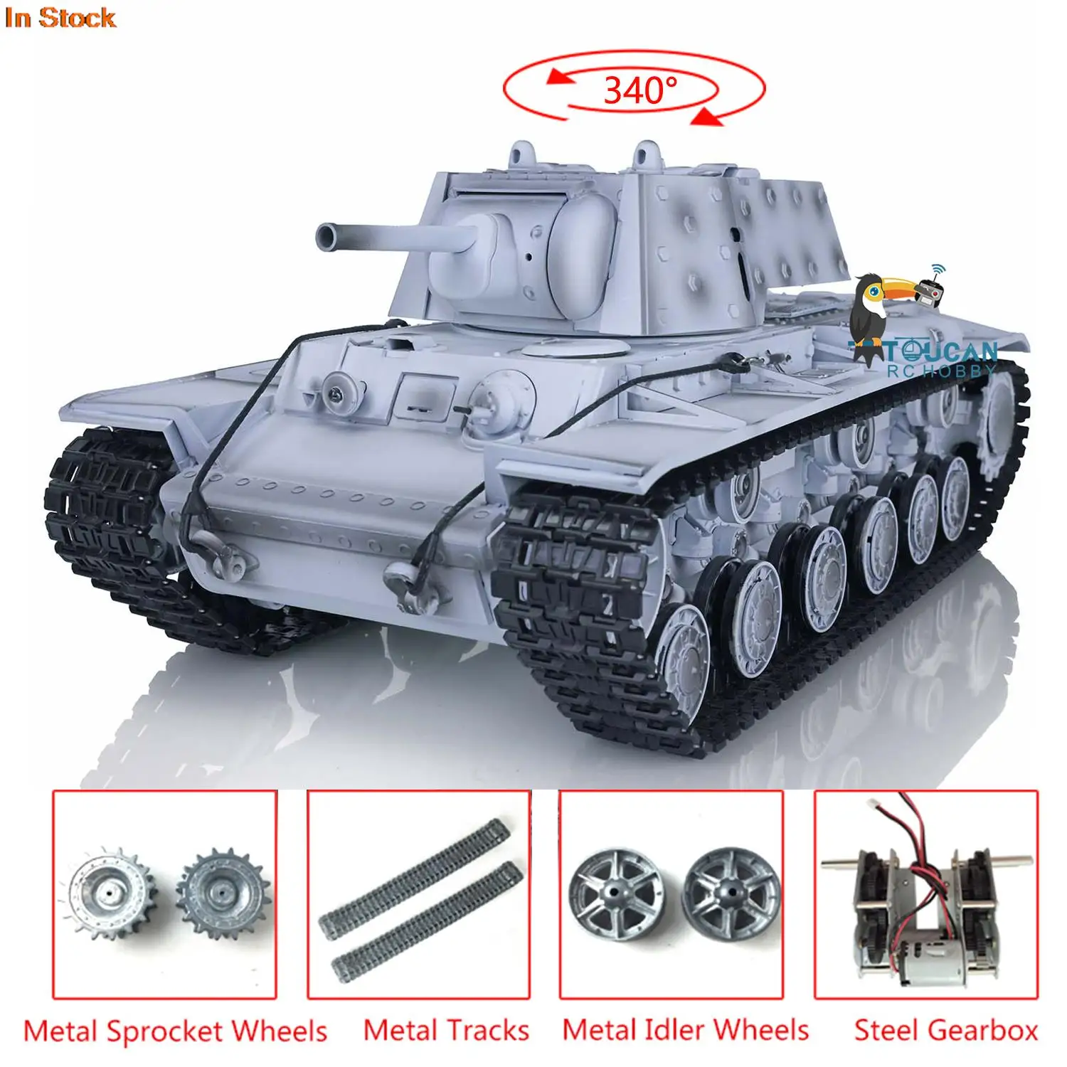 

2.4G Heng Long 1/16 Snow 7.0 Upgraded Soviet KV-1 RTR RC Tank 3878 Metal Tracks Wheels Idler Steel Gearbox Army Toys TH17472