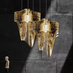 Итальянские дизайнерские разноцветные акриловые люстры для гостиной, выставочный зал, вилла, креативные Современные Лестницы, светодиодные лампы 4000K
