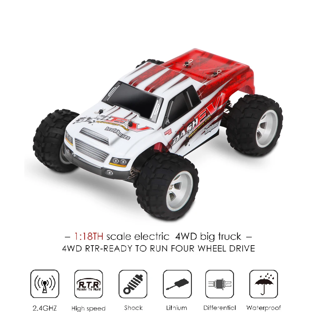 Wltoys A979 A979-A A979-B RC Car 70km/h High Speed Crawler 1/18 Electric 4WD Shock Truck 2.4G Remote Control Car Waterproof Toys