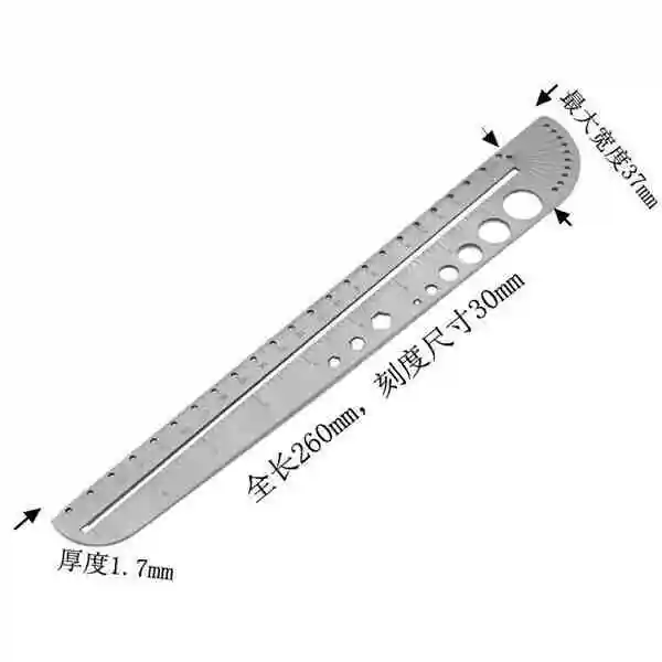 Титановая линейка Большая стальная Масштабная Круглый манометр Транспортир