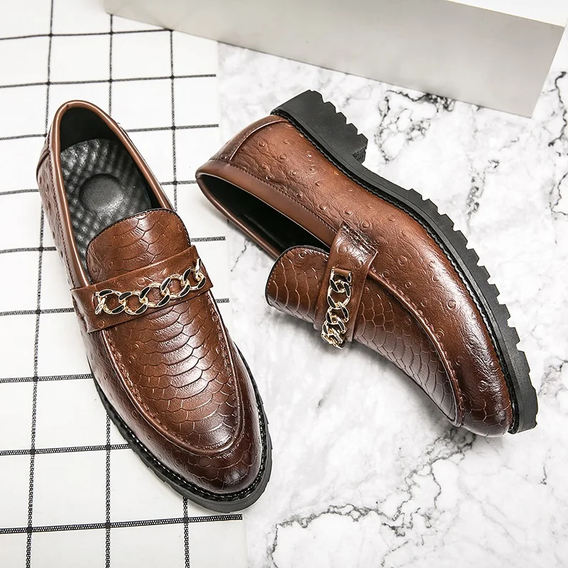 

Moccasins For Men Shoes Male Fashion Black Loafers Luxury Mens Dress Real Leather Men's Men Casual For Italian Brown