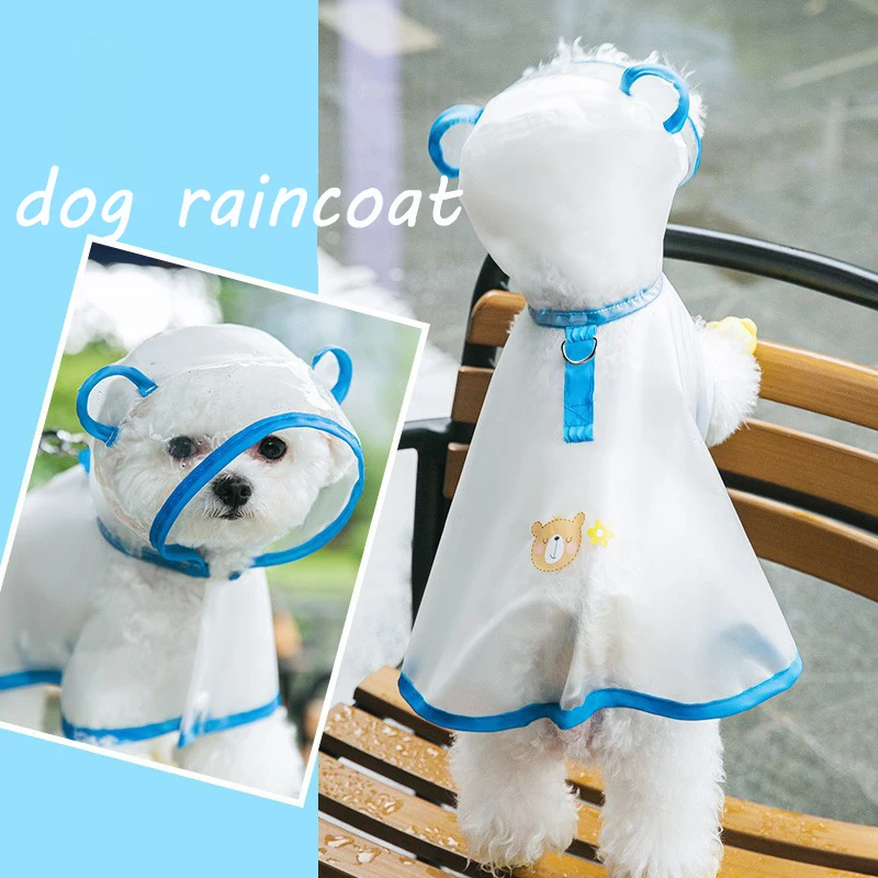 

Small Pet Waterproof Raincoat Dog Jumpsuit Raincoat with Hood Waterproof Jacket Pet Clothing Dog Raincoat