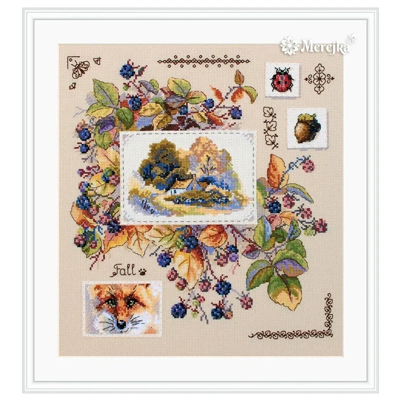 Набор для вышивки крестом Amishop весна лето осень зима пробоотборник четыре сезона