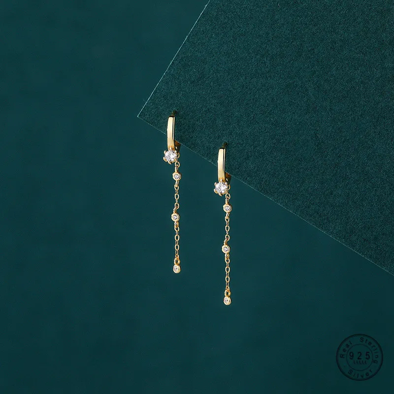 

Женские серьги-цепочки из серебра 925 пробы с цирконами