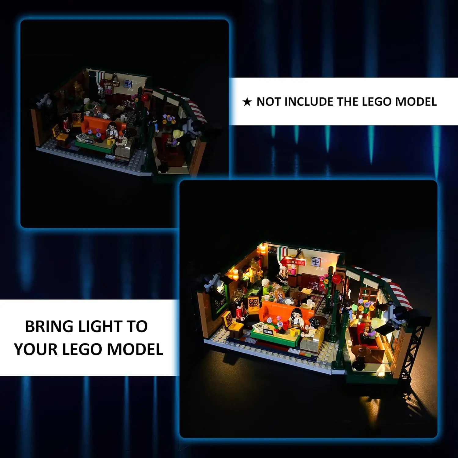 Фото Светодиодный светильник MAXCXT для Lego-21319 Ideas Friends Central Perk, декоративная лампа «сделай сам» (не включает набор строительных блоков Lego) №5