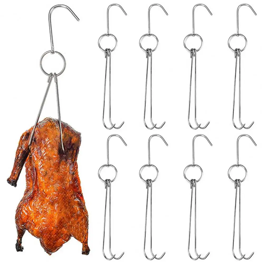 

stainless steel Meat Hook Food Grade Double Meat Hooks Roast Duck Bacon Shop Hook Duck Hooks Hanger Cooking Tools