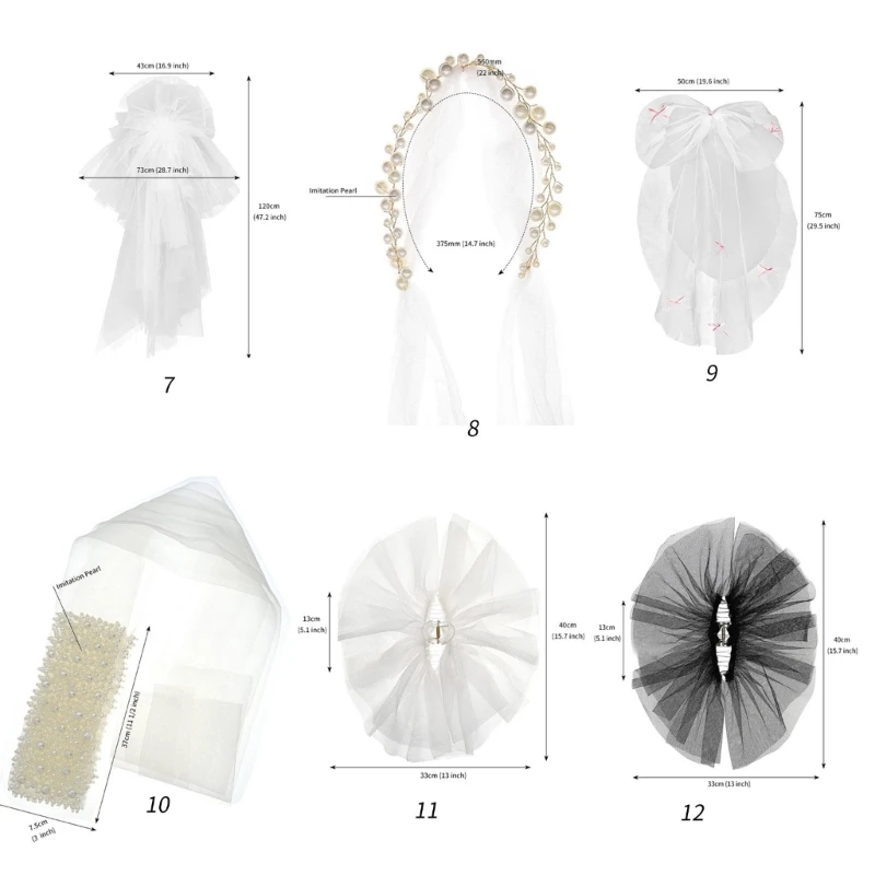 Свадебная вуаль жемчужная лента короткая фата аксессуары для волос невесты