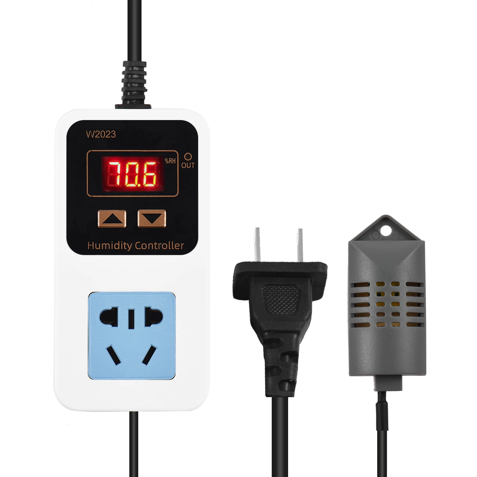 

110-220V 10A 1500W Electronic Humidity Controller Intelligent Digital Display Humidity Control Switch with Sensor Humidification