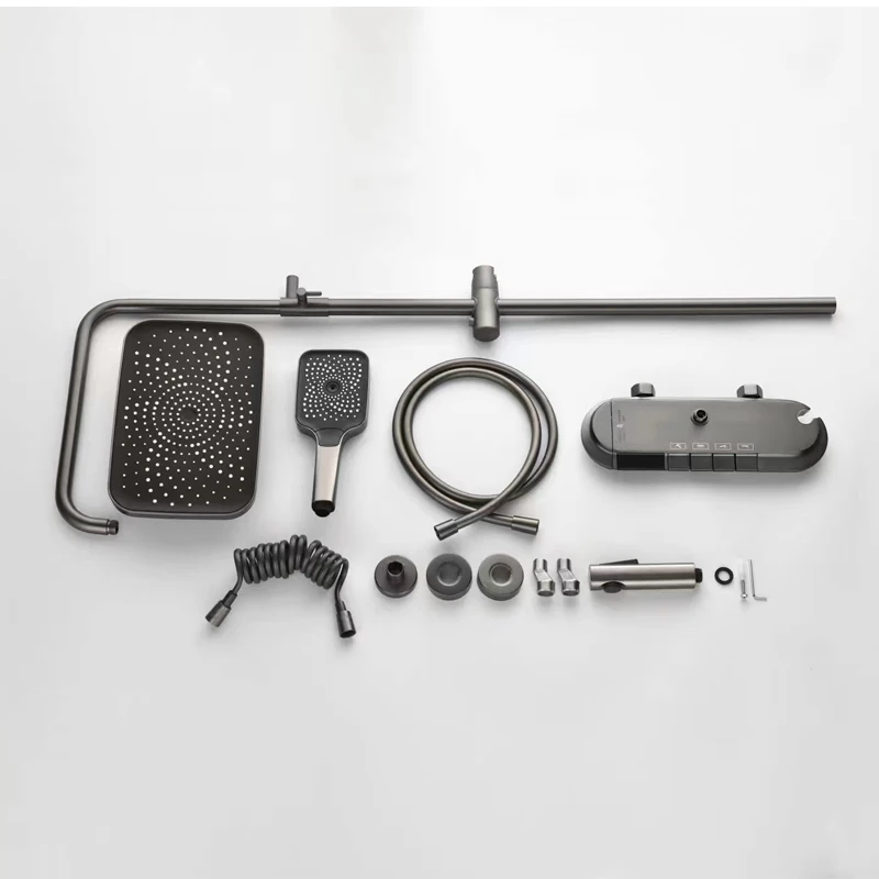 

Intelligent constant temperature shower ser all copper piano button gun ash supercharge shower