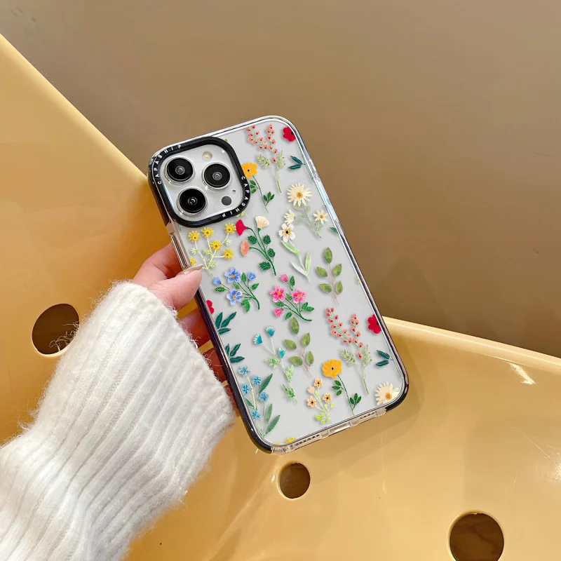 Креативный минималистичный чехол с цветочным фрагментом для iPhone 16 15 14 13 12 11 Pro XS XR