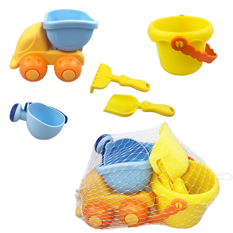 

Beach Toys for Kids Baby Beach Game Toy silicone Sandbox Set Children Summer Toys for Beach Play Sand Water Play Cart Kids Gifts
