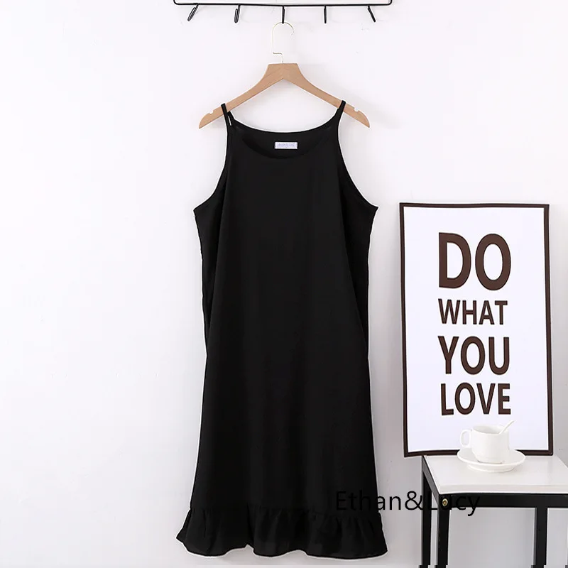 New Summer Ladies Lace Suspender Dress Sleeveless Solid Viscose Sexy Nightwear Spaghetti Strap Sleepwear Women Thin Sleep Tops