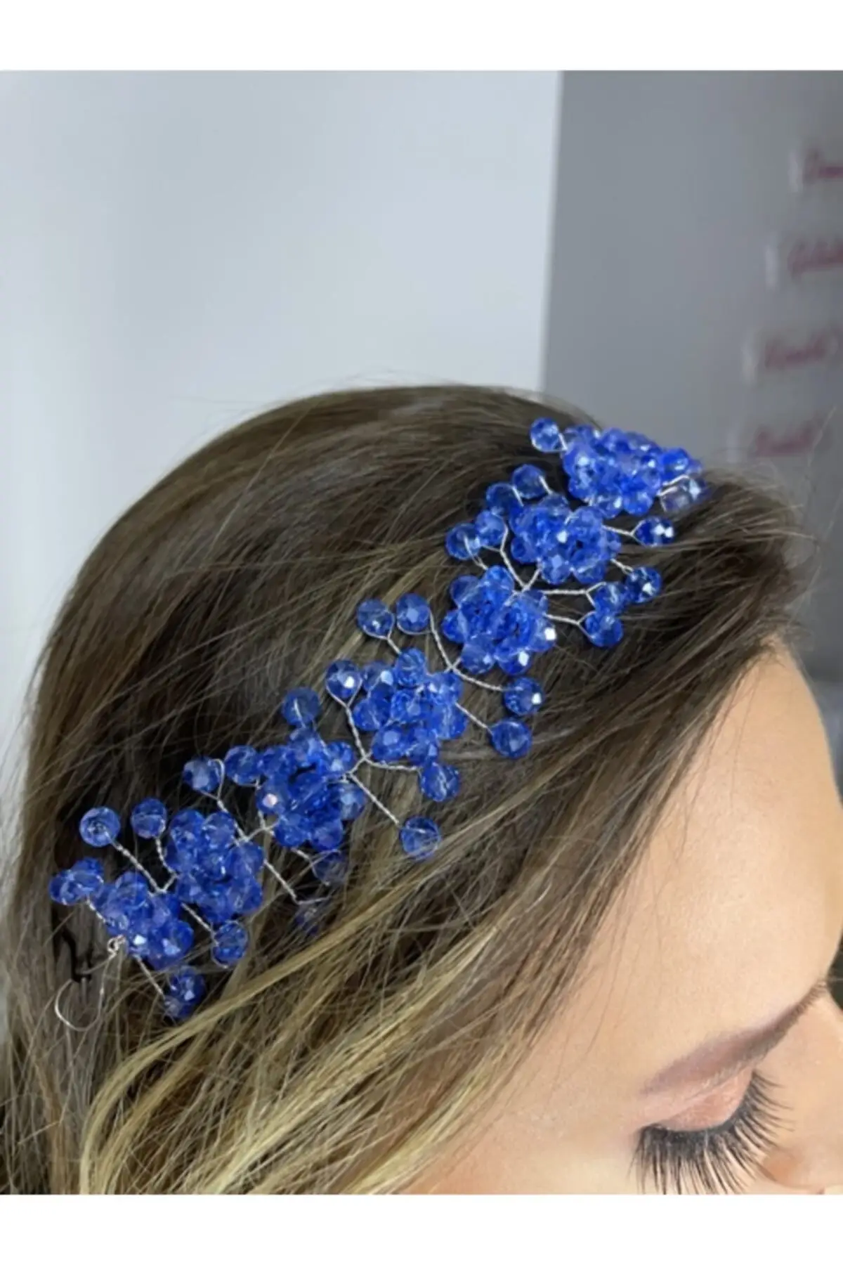 

Bridal Accessories Crystal Beaded Indigo Helen Crown Bridal Crown Wedding Handmade For Bride And Bridesmaids