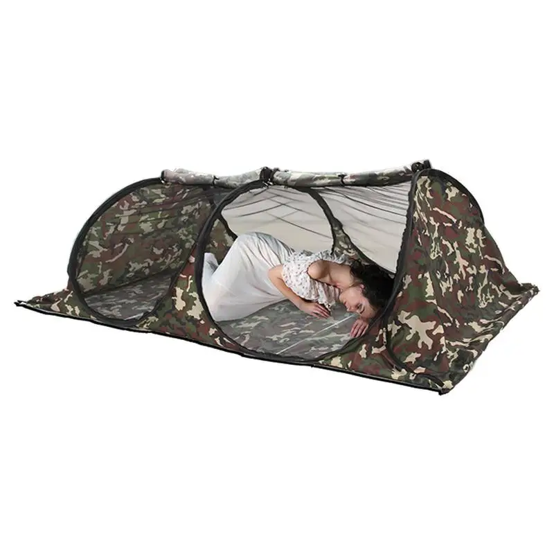 Camp Pop Up Tent Mesh Screen Single Person Camping Adjustable For Two People Outdoor Portable Resting
