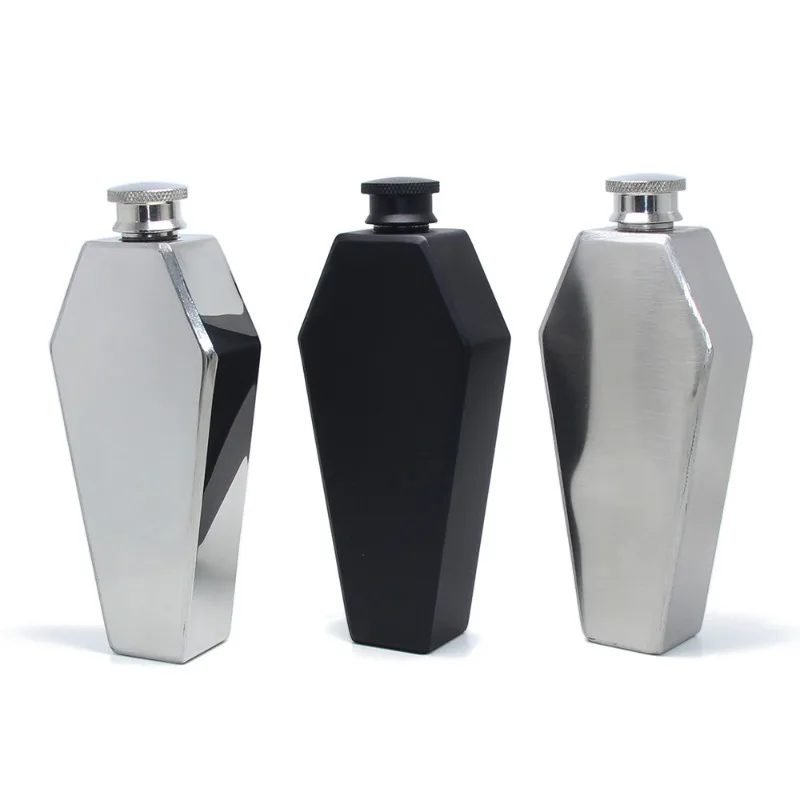

3.5oz Mini Hip Flask 100ML Personalized Coffin Shape New Stainless Steel Portable Flagon Travel Wine Pot Bar Gift Supplies