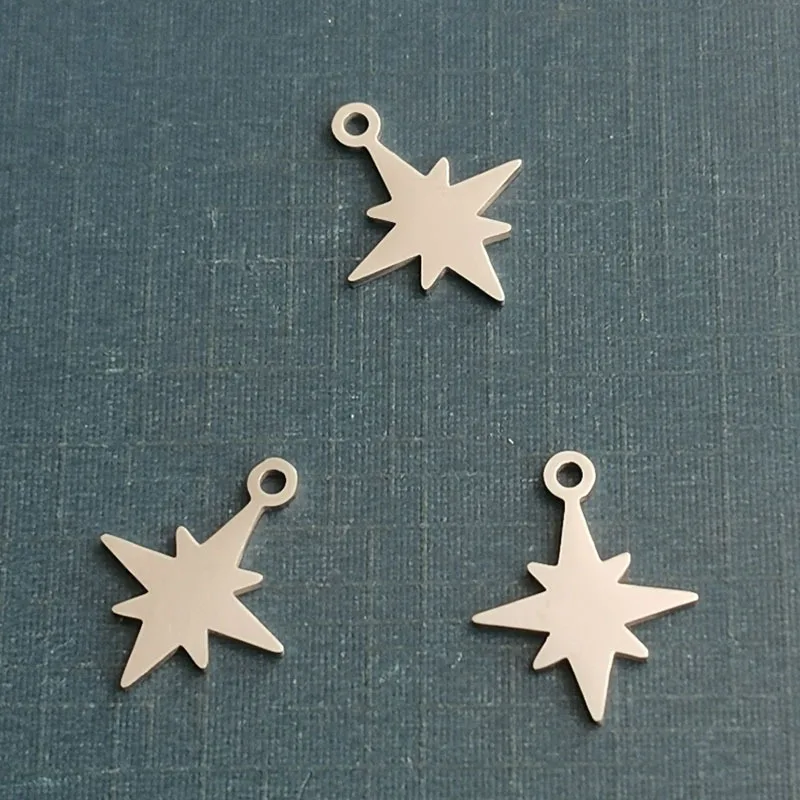 

5 Pieces Stainless Steel Asteroid Charms Star Pendant For Diy Jewelry Component Accessories Earring Making Findings