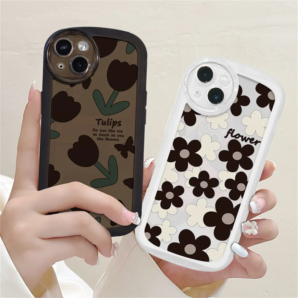 

New Tulip Flower Phone Case Apple 14pro 11max iphone13/12/11 Fall proof Fashion Phone Case