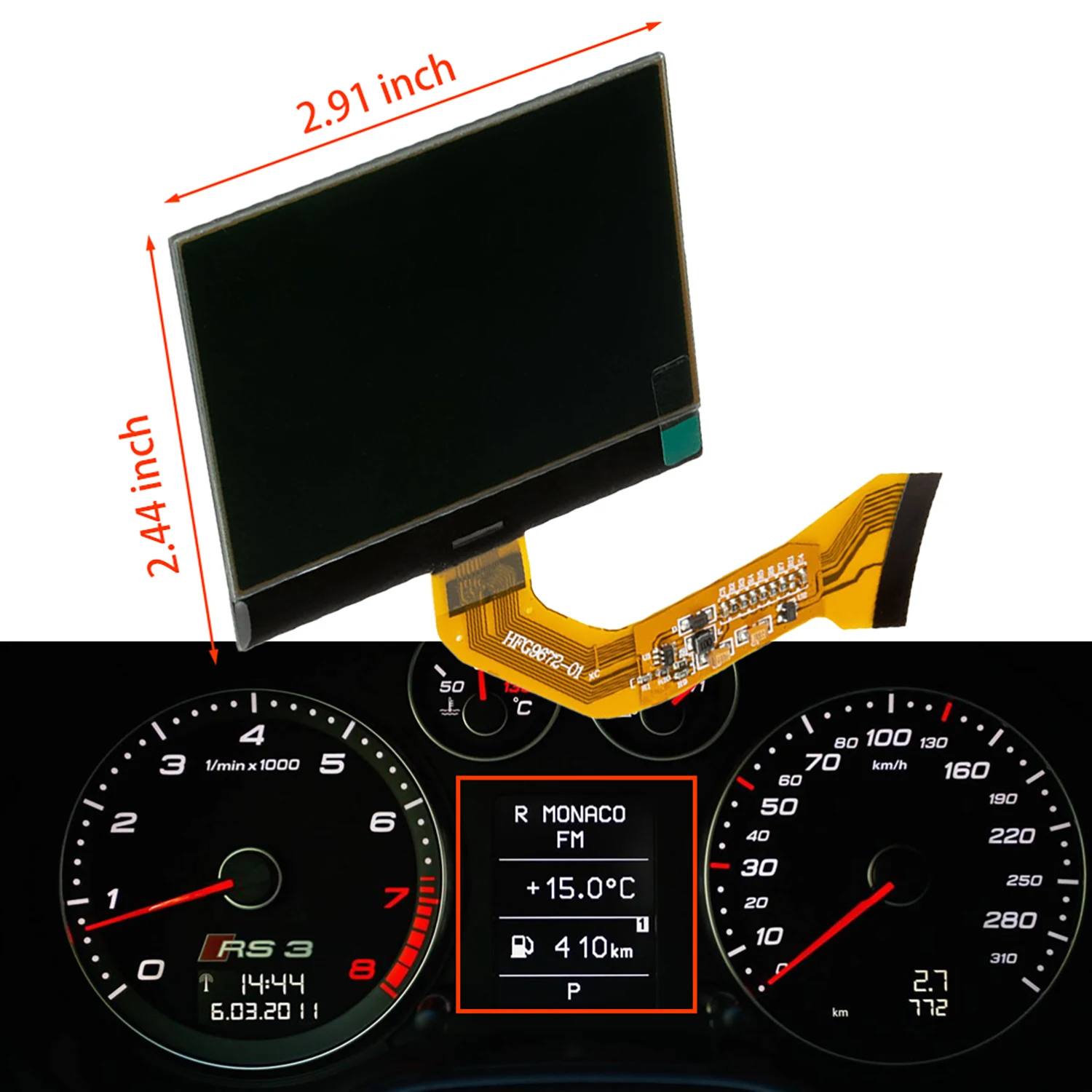 1 шт. 7L6920 970D 7L6920970R/L новая Автомобильная панель Монохромный ЖК-экран для VW Touareg V6