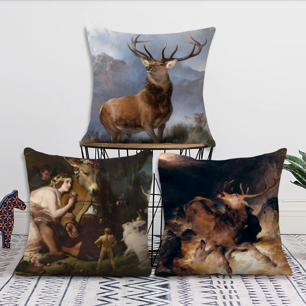 Фото Чехол для подушки Painter E-Edwin L-Landseer с принтом, для украшения дивана, дома, автомобиля, комнаты, кофейни, офиса, в скандинавском стиле, минимализм №3
