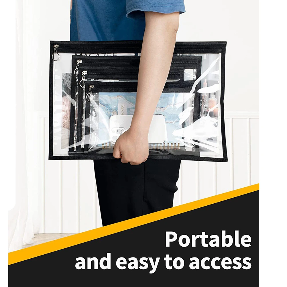 

Multisize Clear Zipper Pouch PVC Water-Resistant Pencil Pouches For Organizing School Supplies Board Games Organizer Travel