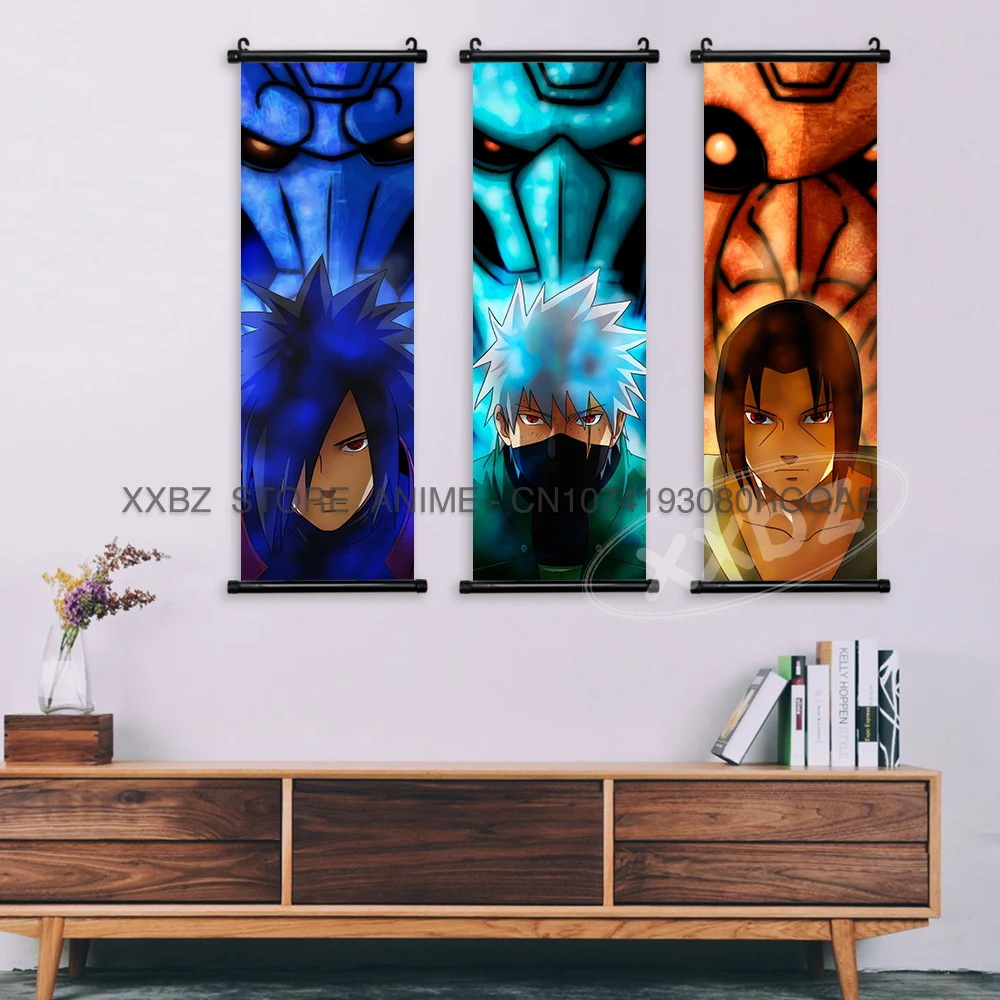 Наруто свитки картина аниме постеры холст эстетический Саске украшение дома