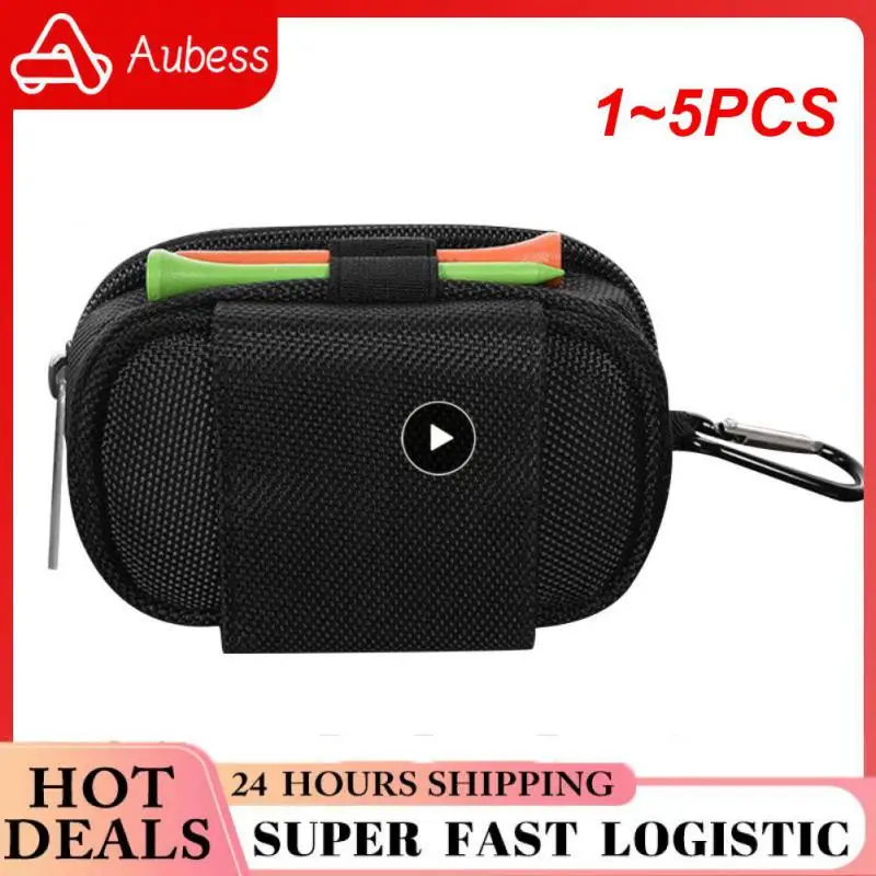 

1~5PCS Mini Golf Ball Bag with 2 Tees Holder Storage Pouch Portable Skull Golf Handbag Clutch Bag Zipper Carabiner Waist Pack