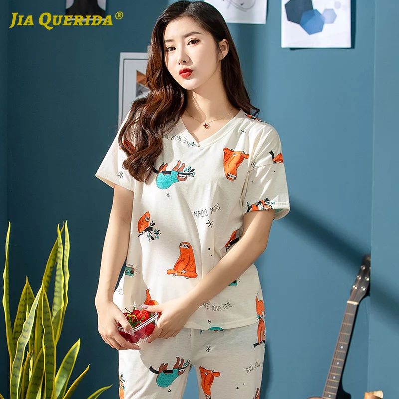 

Женская одежда с коротким рукавом, одежда для сна, женская пижама, пижамный комплект, Повседневная модная стильная женская одежда, женская п...