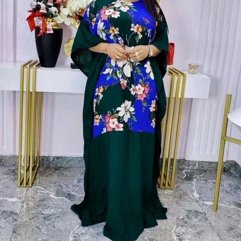 

African Dress For Women Dresses 2022 Summer Autumn Flower Print Muslim Long Maxi Dress High Quality Fashion Africa Clothing