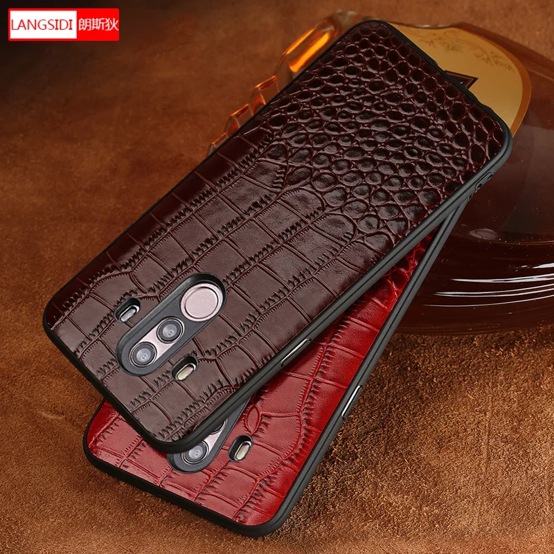 

Genuine Leather fashion Crocodile phone case for Huawei Nova 3 Mate RS Plus P20 Pro 360 all-round protection Durable