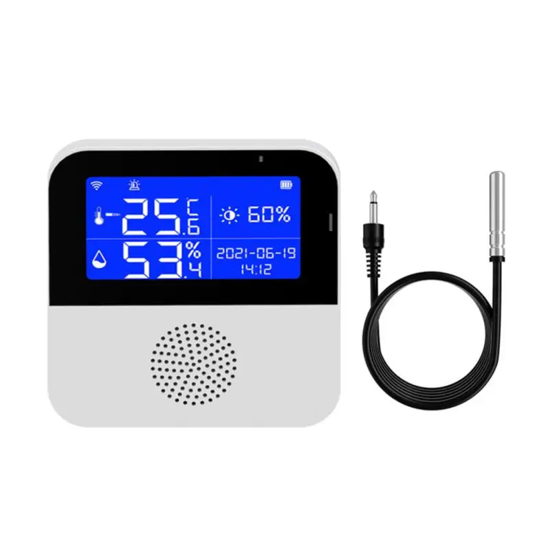 

Tuya Temperature Humidity Sensor Lcd Display Wifi Hygrometer Remote Monitoring Backlight Temperature Senor Google Home Usb Alarm